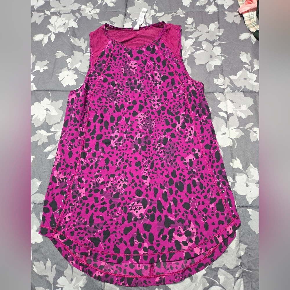 Lululemon Athletica Magenta and Black Leopard Tank